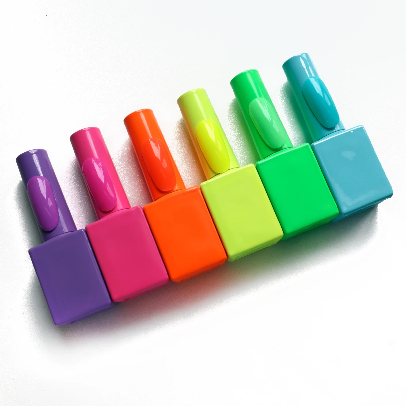 OEM 5ml 7ml 10ml 15ml custom square luxury gel nail polish empty glass bottle matte gel customized  with cap and brush