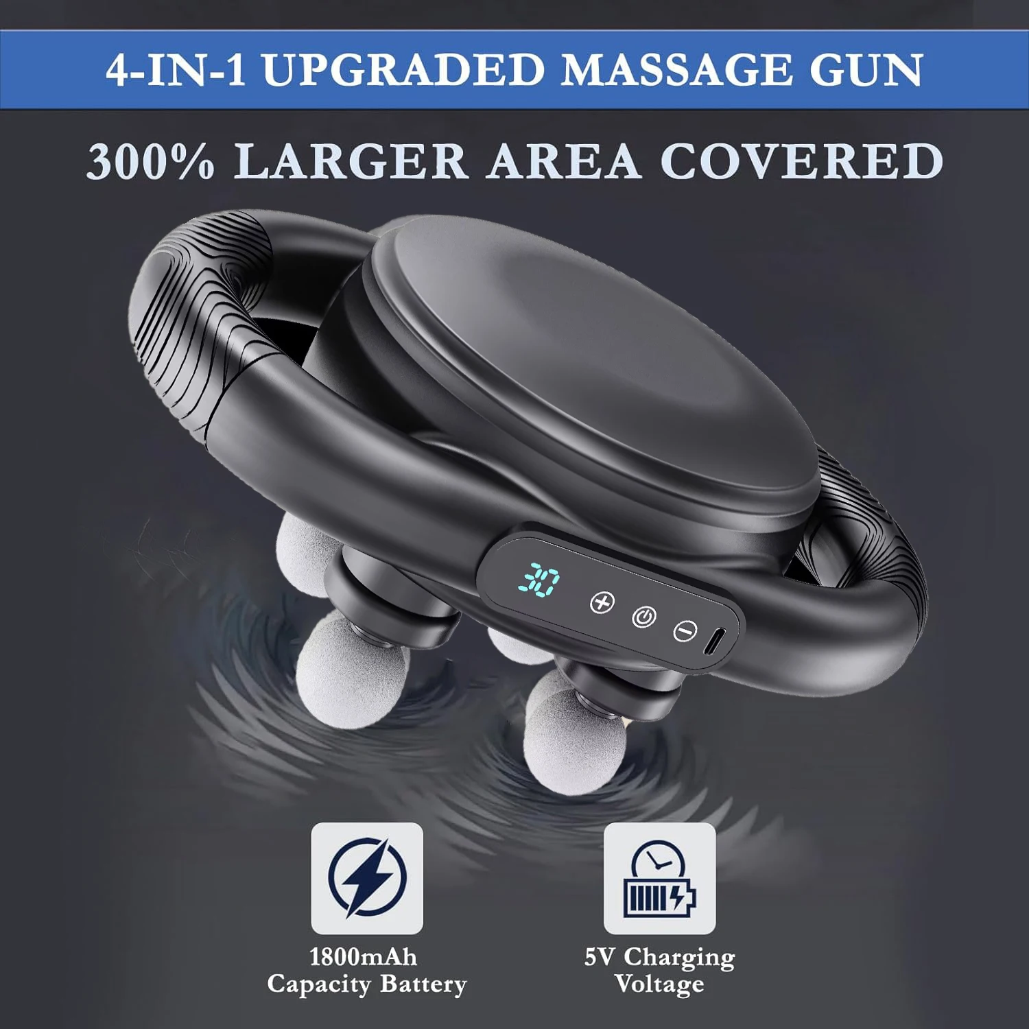 4 Heads Electric Fascia Gun USB Charging Four-Head Fascia Gun Waist And Back Massager Deep High Frequency