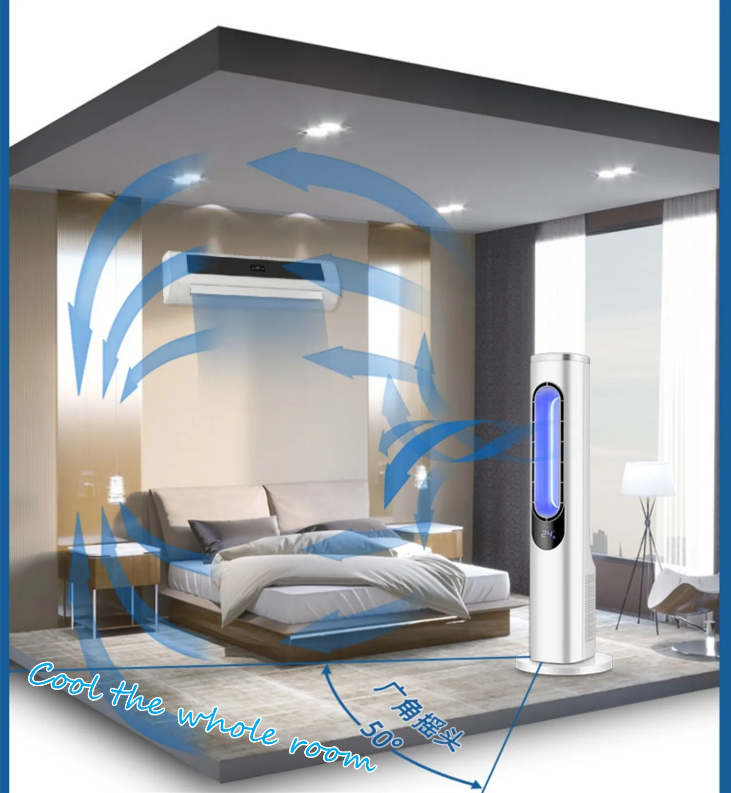 High Quality Noiseless Safety Air Cooler Table Bladeless Fan With Hepa Bladeless Fan