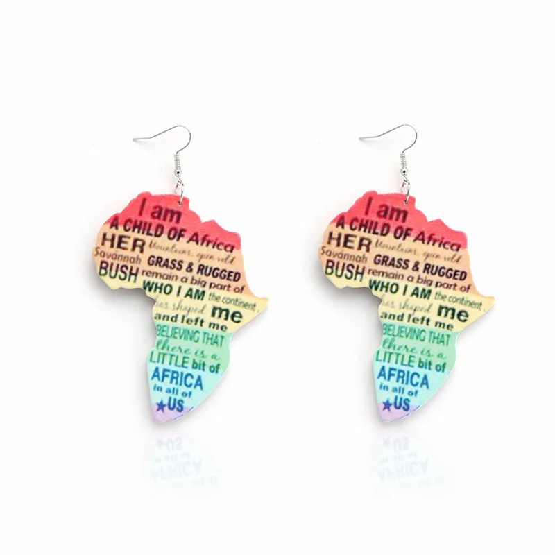 
SH311 New fashion accessories geometric wooden african earrings for women 
