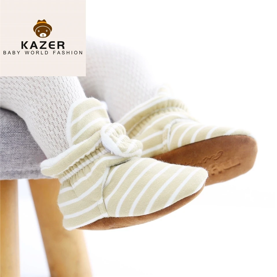
Baby Shoes For NewBorn Baby Boys Girls Stripe Toddler First Walkers Booties Cotton Comfort Soft Anti-slip Infant Warm Boots 