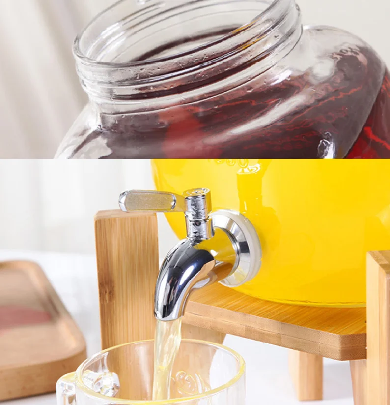 5L 8L beverages fruit juice glass jar bottle with the tap
