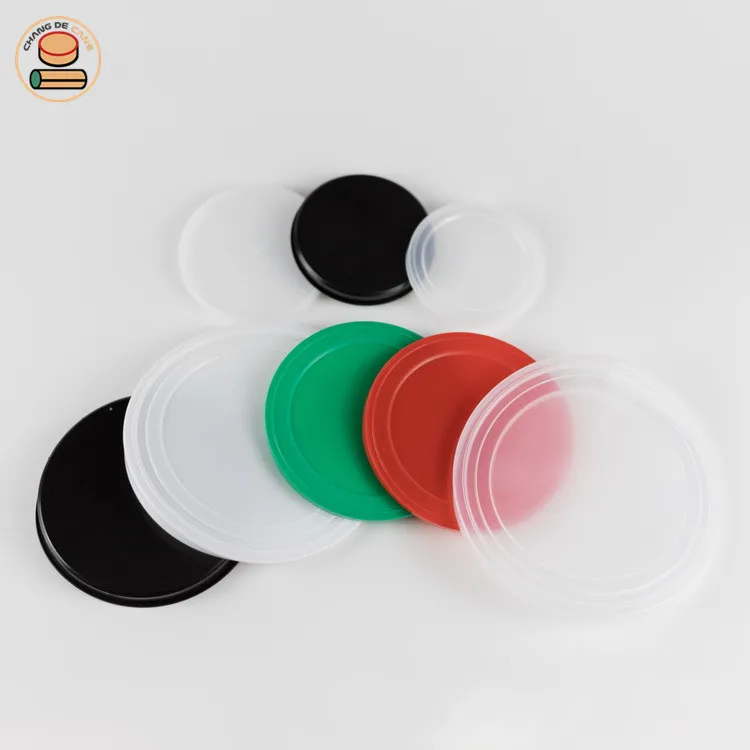 Plastic bottle can cover caps plastic lids for cans paper tube accessories plastic can cover different colors