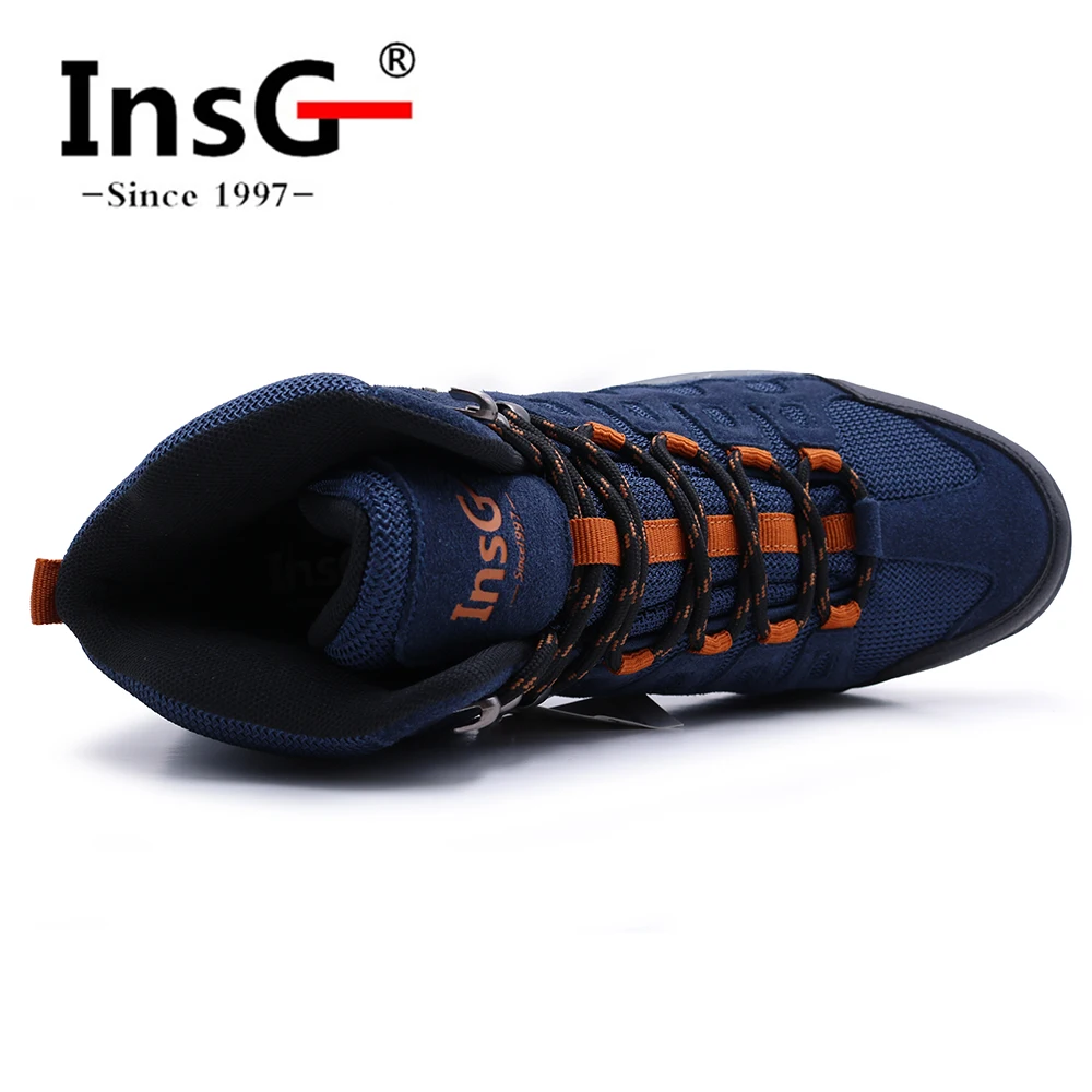 Удобные мужские горные ботинки OEM из натуральной замши, уличные водонепроницаемые Нескользящие треккинговые ботинки