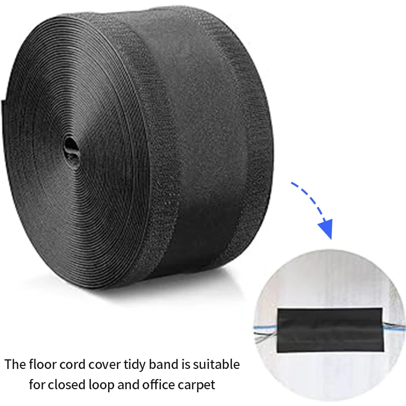 JIEHUAN Manufacturer strong nylon eco-friendly velcro hook and loop rubber cover for cables on floor
