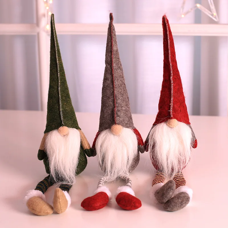 New Scandinavian Style Decor Dangle Leg Shelf Sitters Swedish Gnome Christmas Plush Toy