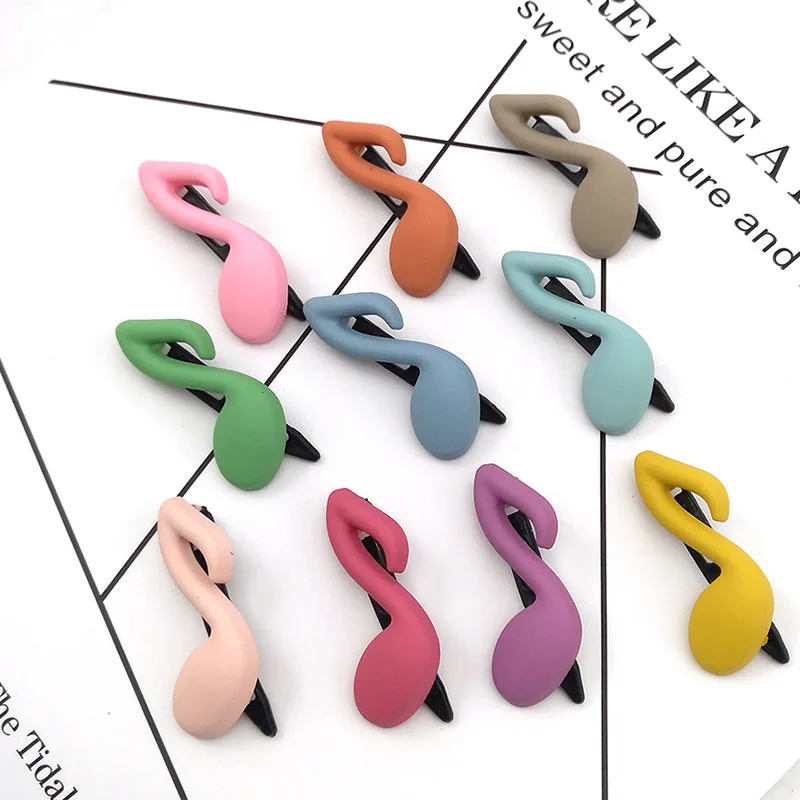 Cute Colorful Note Design Hair Pins Girls Ladies Sweet Candy Color Hair Decoration