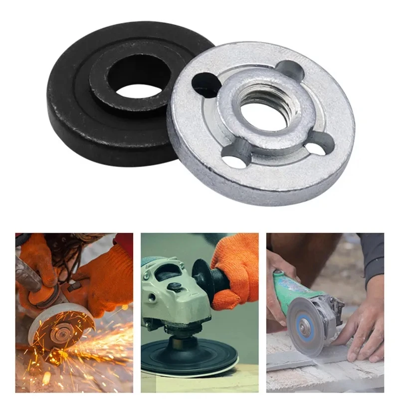 M10 M14 Thread Replacement Angle Grinder Metal Pressure Plate Inner Outer Flange Nut Set Tools for 10mm/14mm Spindle Thread