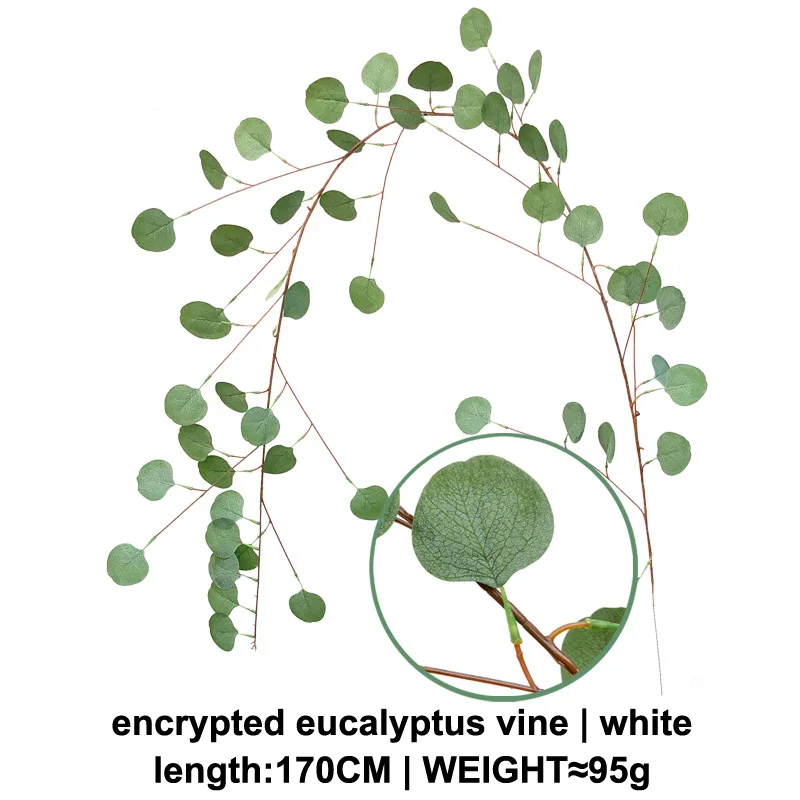 Faux Eucalyptus Garland Plant Artificial Vines Hanging Eucalyptus Leaves Greenery Garland for Wedding Backdrop Arch Wall