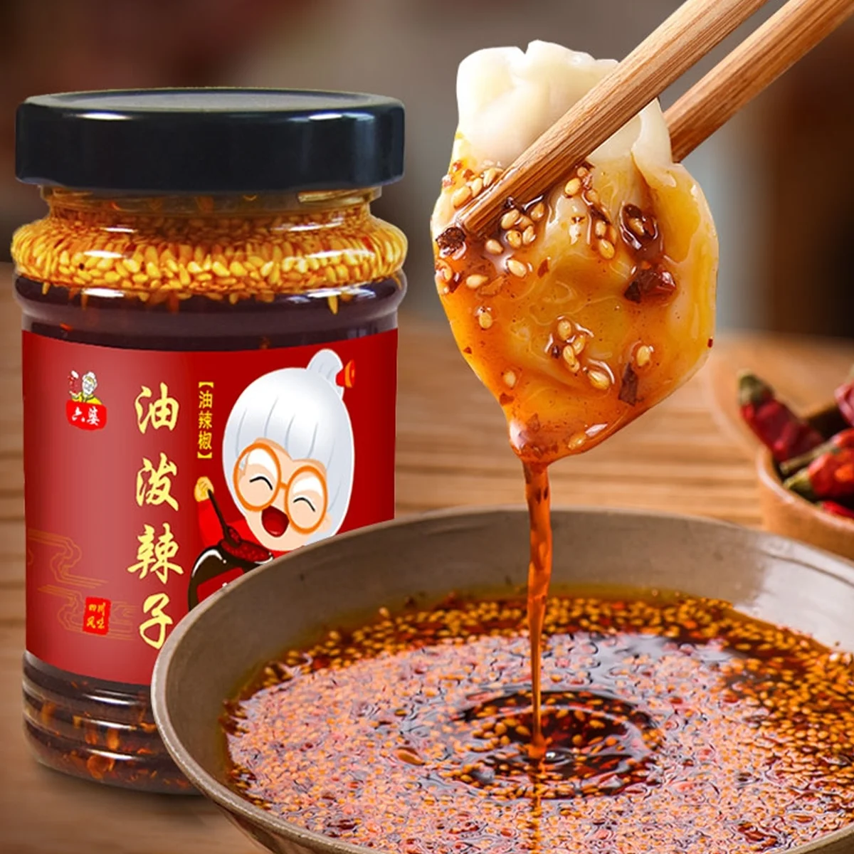 Liupo 230g*24 bottle Sichuan Special Hot Spicy Vegetable Oil Chilli Sauce