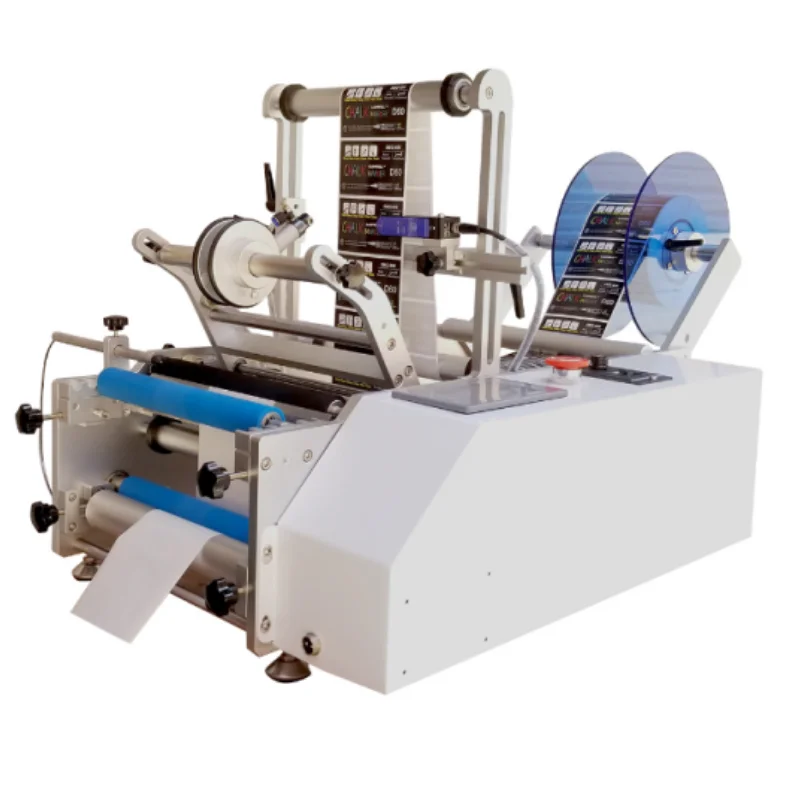 Small Desktop Semi Automatic Spirits Wine Tin Cans Jar Round Bottles Sticker Labeling Applicator Machine