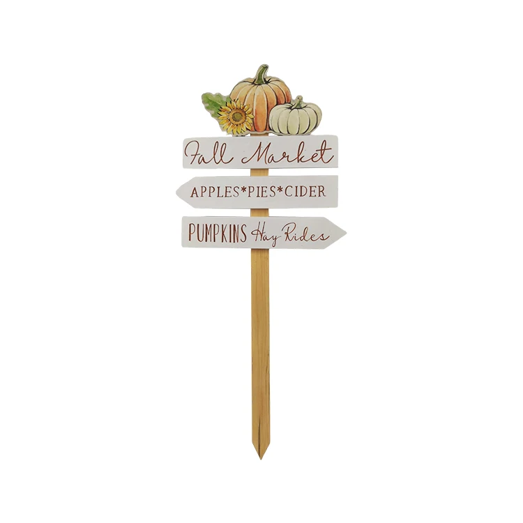Wood Decorations Fairytale Style Pumpkin Stand Cartoon Road Sign Wood Home Decor Sign Custom Sign