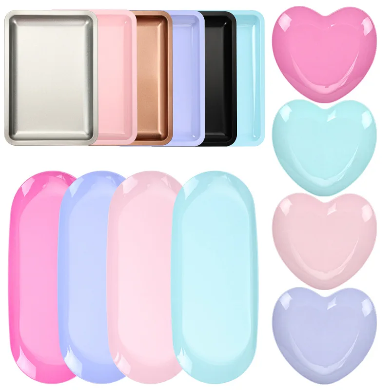 Stainless Steel Manicure Tray Nails Art Tools Other Nail Supplies Cosmetic Storage Metal Nail Art Jewelry Tray