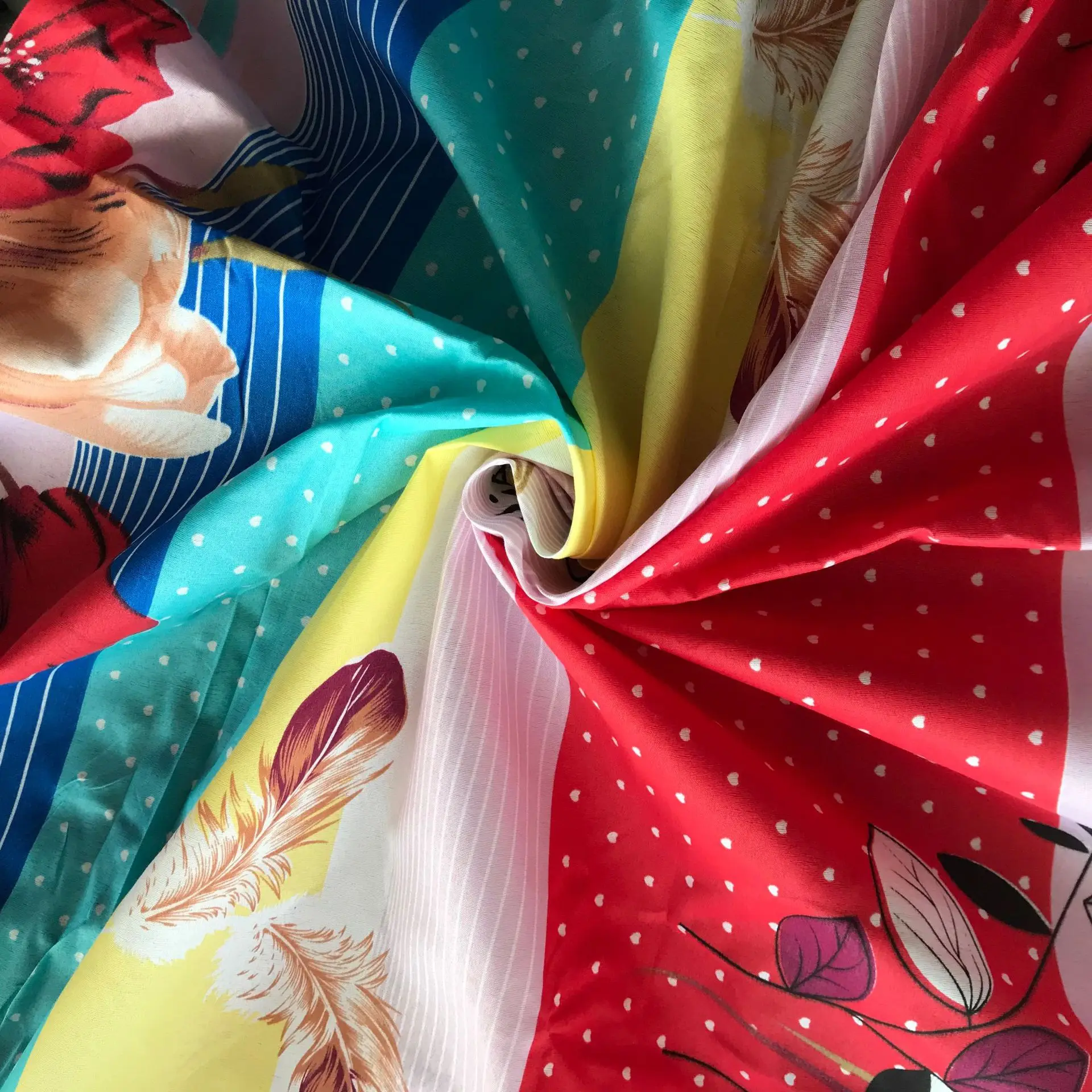 Chinese Supplier Polyester Bedsheet 3d Disperse Printed Fabric Peach Skin Bed Sheet Fabric For Bedding