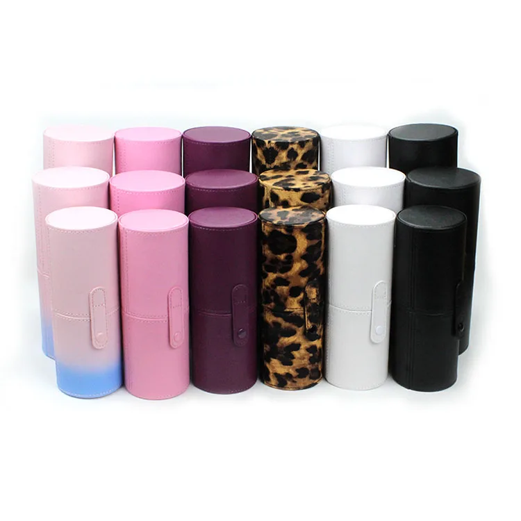 PU Leather Holder Makeup Brush Travel Case Roll Bag Beauty Cosmetic Case Customized Printed Plain BB0008-1 18-23cm Cover YF