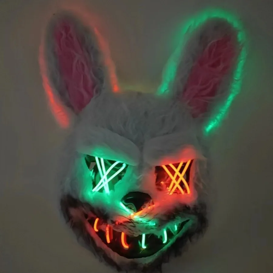 Carnival party spoof mask glowing rabbit panda cute mask masquerade role play tabletop game animal props