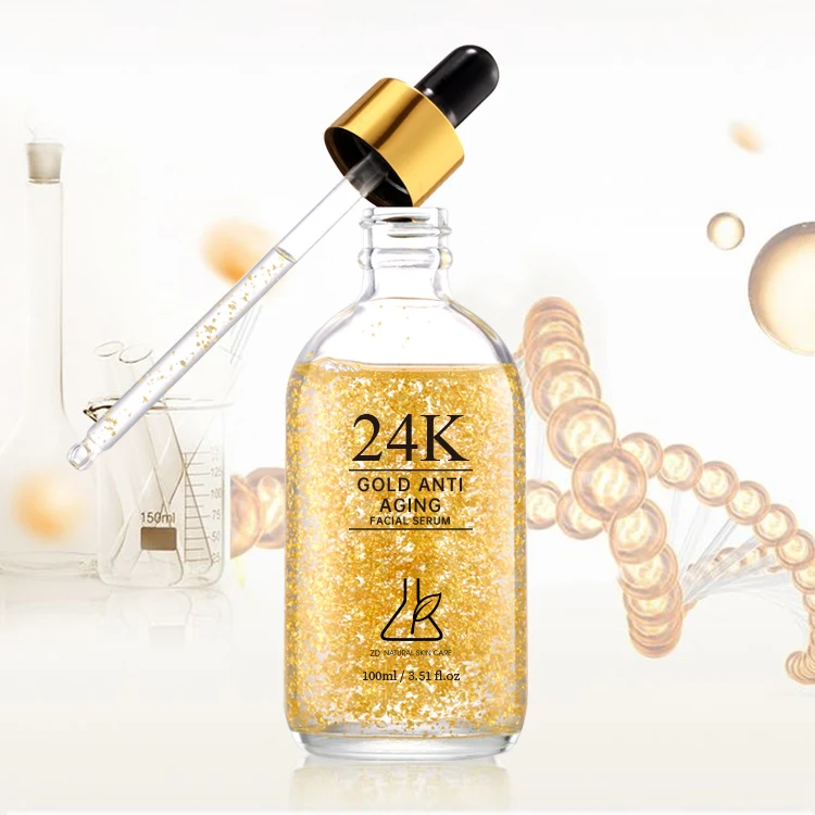 Custom Brand 24k Gold Serum Whitening Moisturizing Hyaluronic Acid Facial Productos de belleza Korea Skin Care Serum