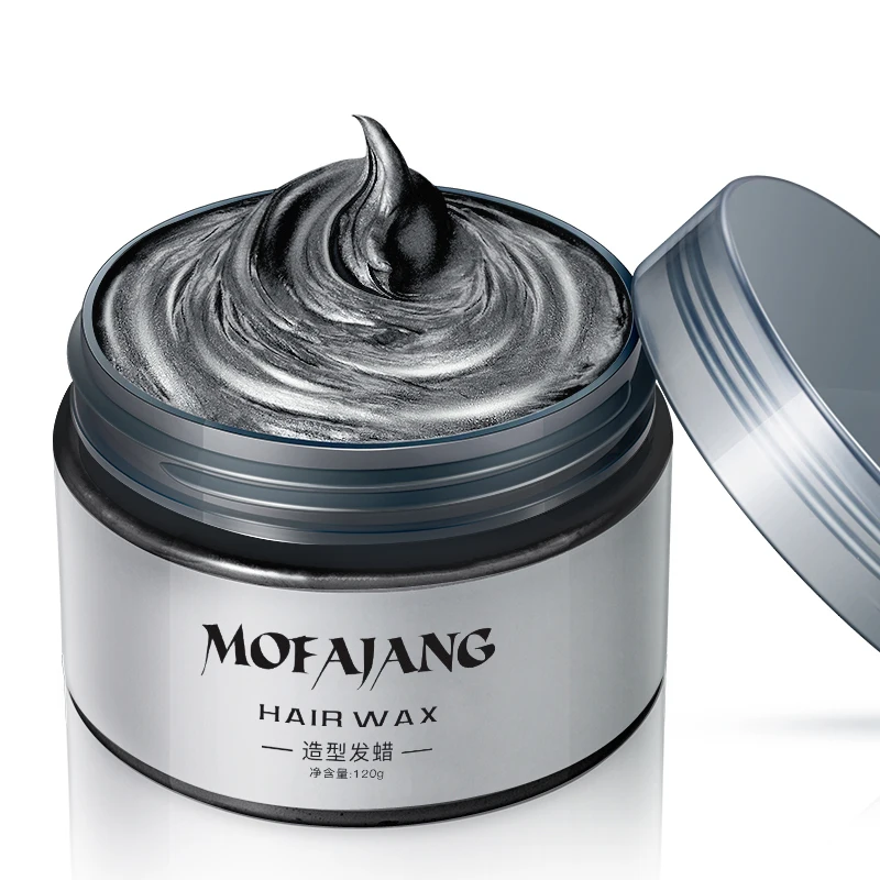 Mofajang Temporary Hair Color Wax Styling Mud Strong Hold Hair Clay 9 colors Blue pomade