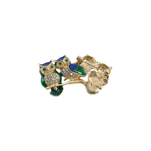 New Personalized Custom Pins Custom Logo Badges Crystal Owl Brooch Pins Women