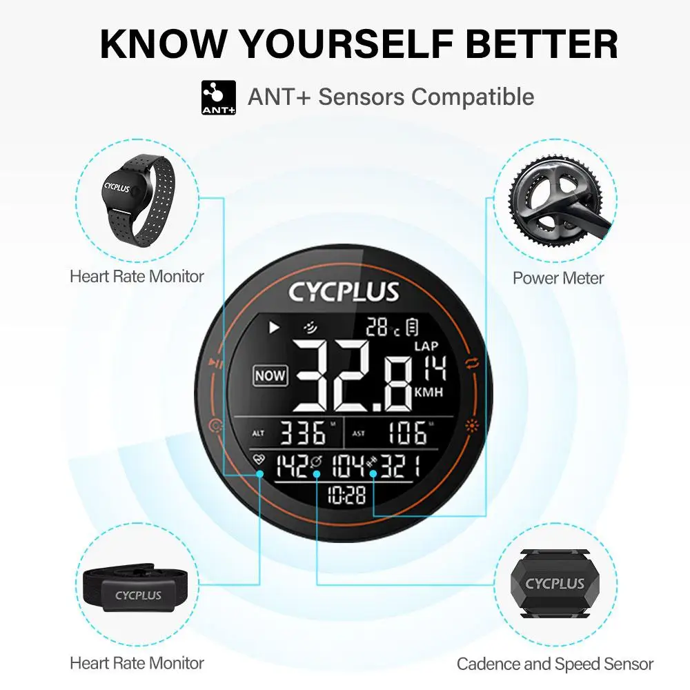 CYCPLUS M2 Gps Cycle Computer Support For Xoss Wireless Speedometer BLE 4.0 ANT+ Odometer Waterproof Bicycle Accessories