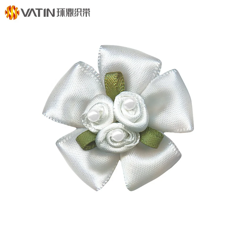 OEM Hand craft work colorful satin ribbon packing gift miniature ribbon flower