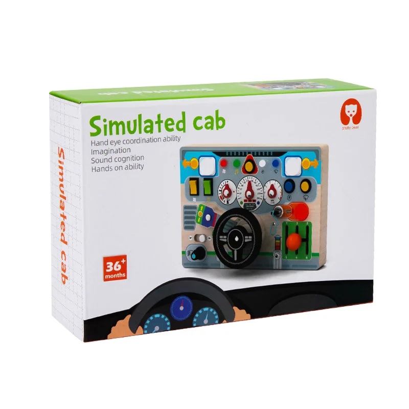 Children Sensory Wooden Recorder Electronic steering wheel wooden toy Switch Educational Early Education for kids 0-12 Months