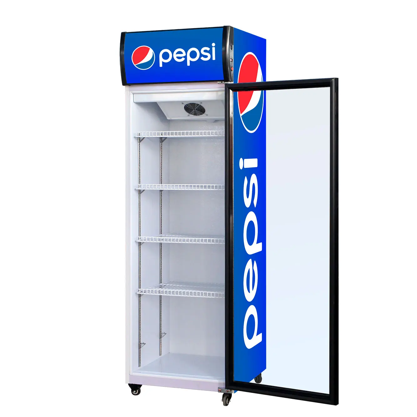 Прилавок для супермаркета коммерческий холодильник Pepsi с воздушным охлаждением без мороза вертикальный дисплей стеклянная дверь
