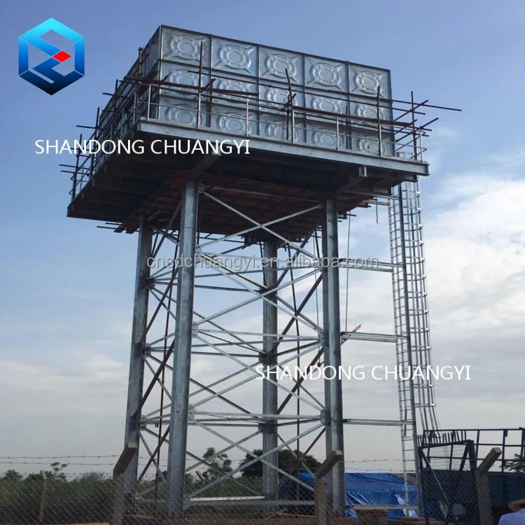 Hot Sales Elevated Galvanized Steel Combined Panel Water Tank and Tower Bolted Connect Size Customized Cheaper Price