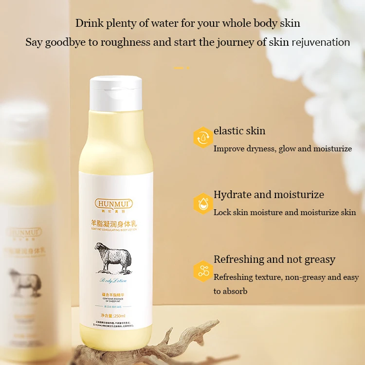 Hot Selling Natural Body Care Deep Moisturizing Anti-Drying Lotion Organic Lightening Whitening Goat Fat Body Lotion For Women