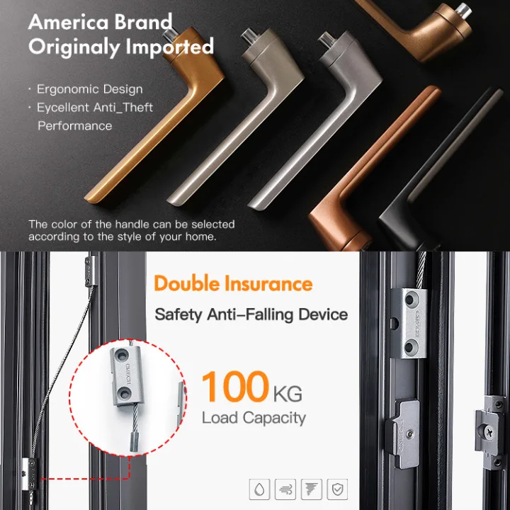 ROGENILAN Aluminium Sliding Window Design Aluminum Horizontal Double Glazed Sliding Windows Thermal Break