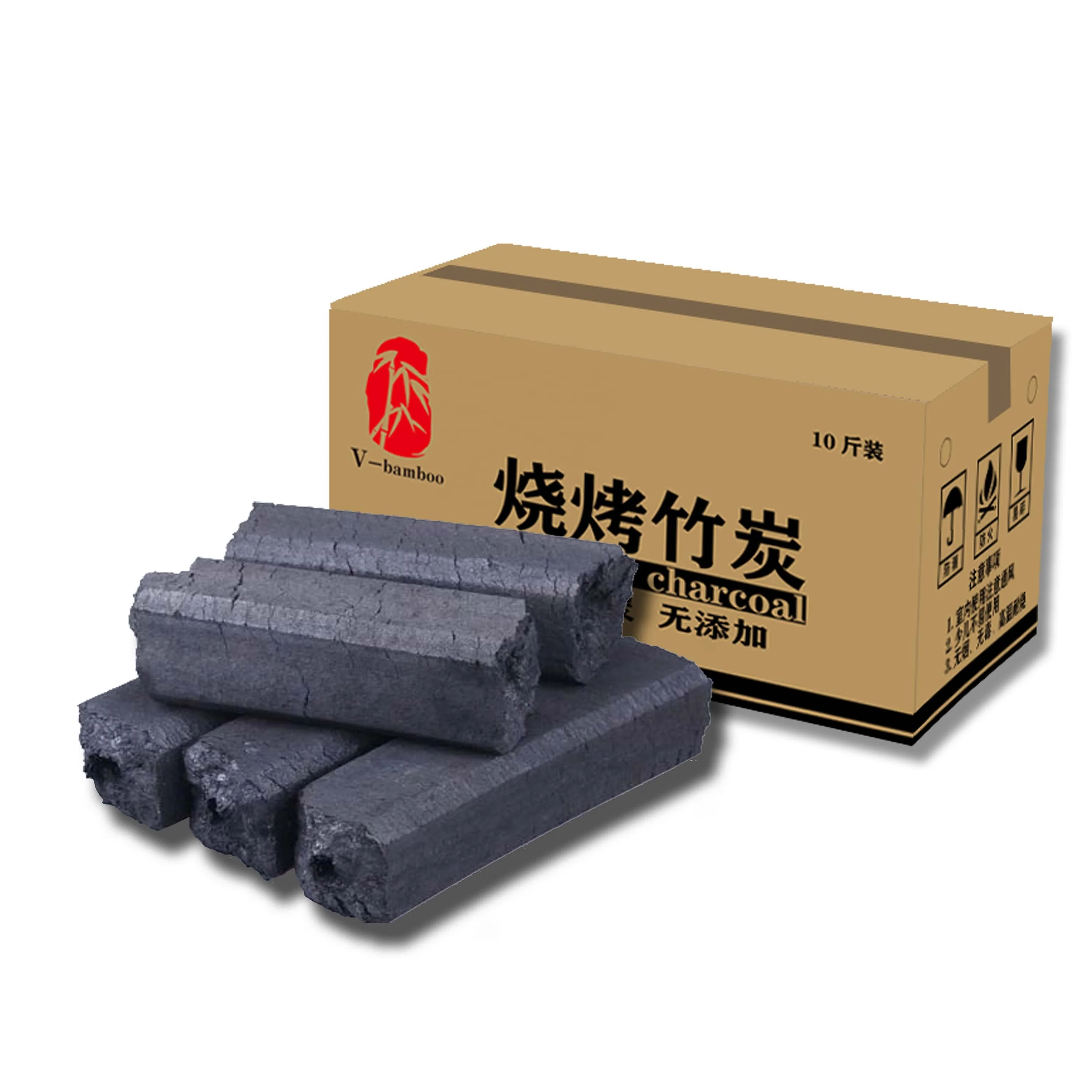 Бамбуковый уголь для приготовления барбекю в форме брикеты машинного изготовления для вечеринки