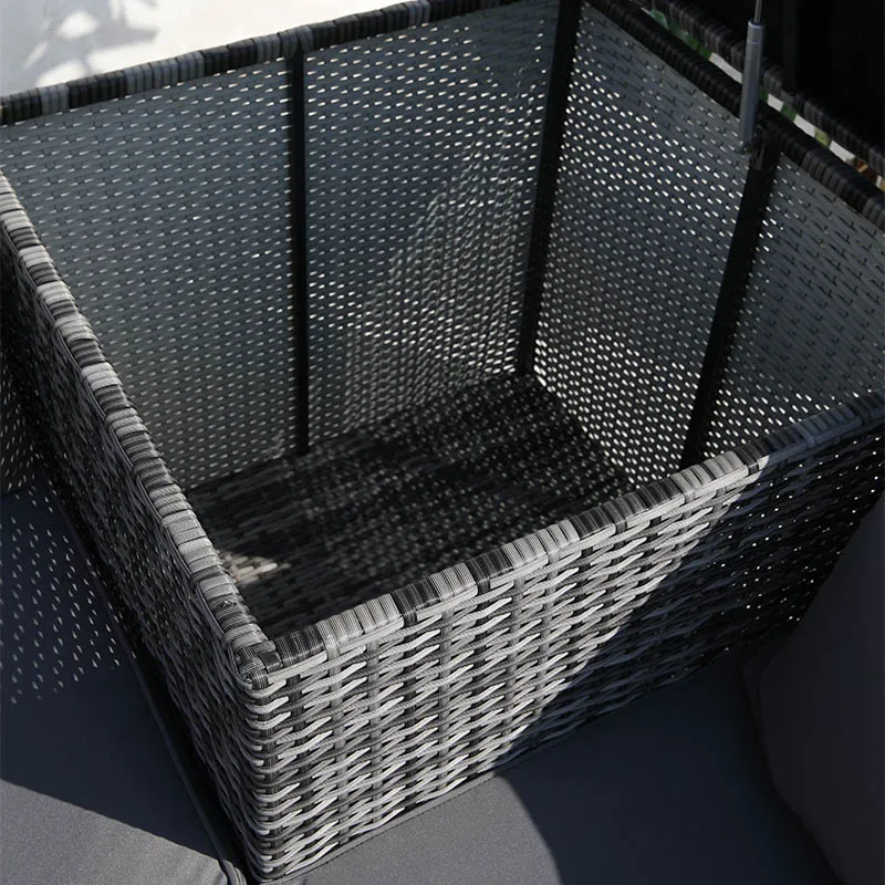 Hot Selling Outdoor Furniture Rattan Garden  Sofa Patio Recliner PE Wicker Metal Sofa Set