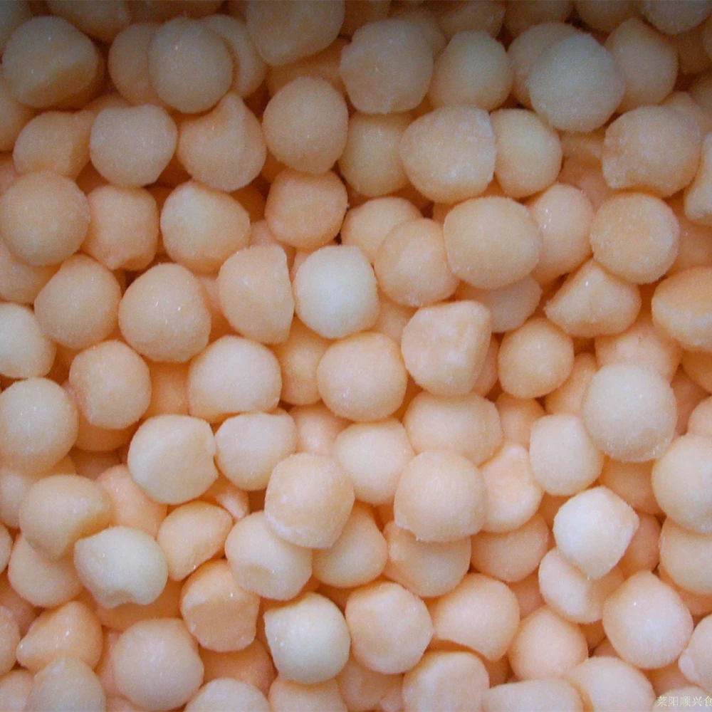 Замороженные зеленые или желтые шарики дыни хами IQF, поставляются в Китае