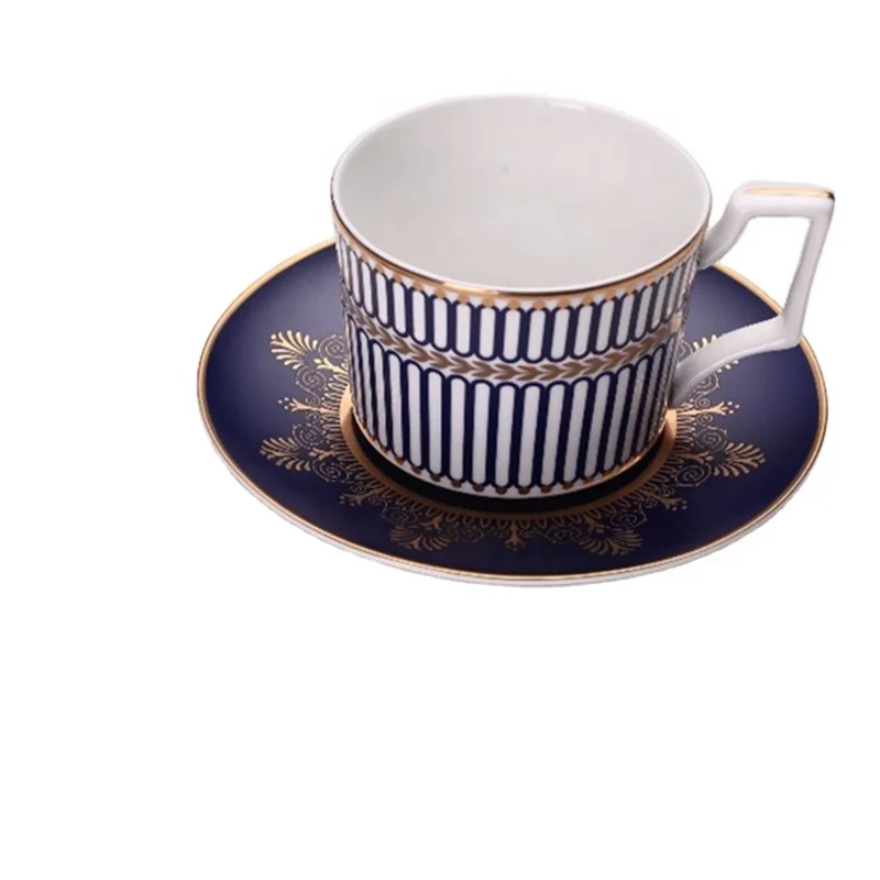Royal classic fine bone china coffee cup custom printing ceramic tea cup and saucer