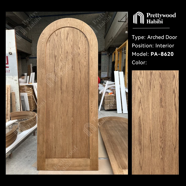 Prettywood Australia Residential White Polished Soft Closing Solid Wooden Interior Arched Door Sliding Pocket Door