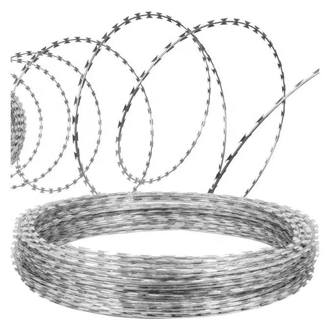 Galvanized Flat Security Fencing Razor Barbed Wire Safety Razor Wire