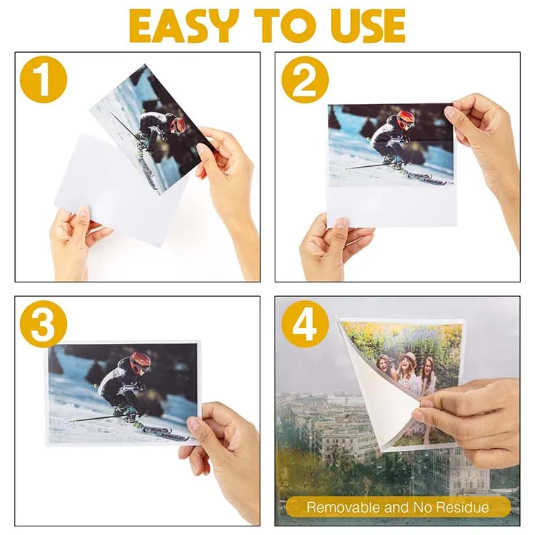 Photo Sign Holder Self-Adhesive Display PVC Adhesive Picture pocket  for Wall 2 Sides Clear Glass Door Alert Sign Holder