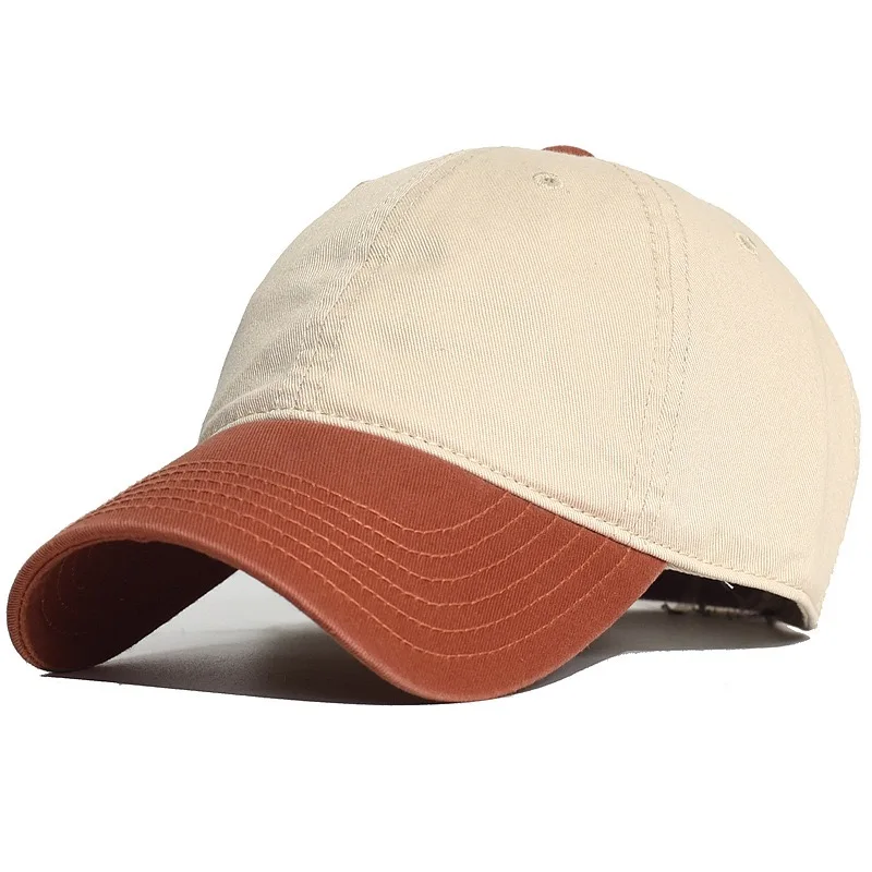 Splicing solid color cotton casual all-matching solid color duck cap for men and women retro simple joint soft top baseball cap