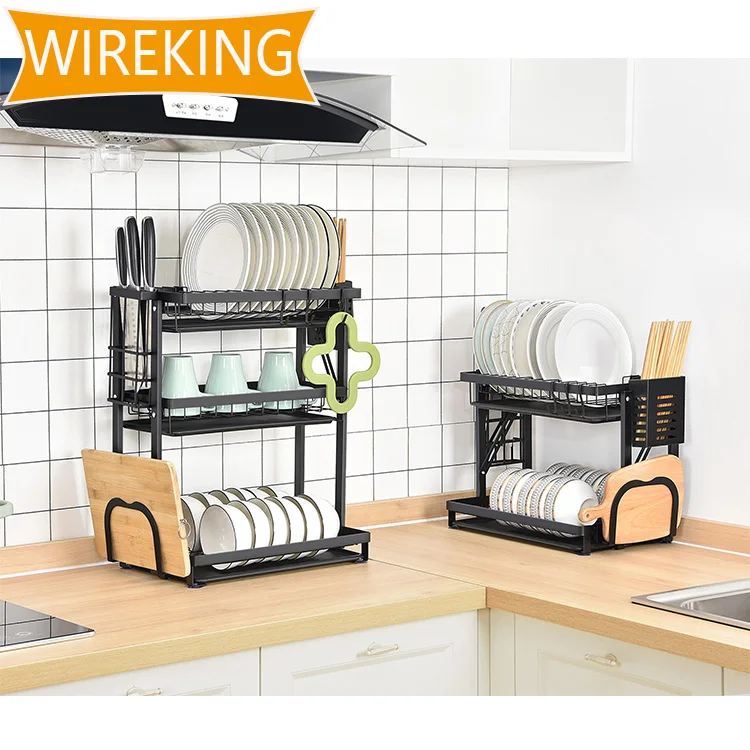 Extendable Compact Kitchen Plate Storage Rack Cabinet Counter Foldable Expandable Collapsible Iron Dish Drying