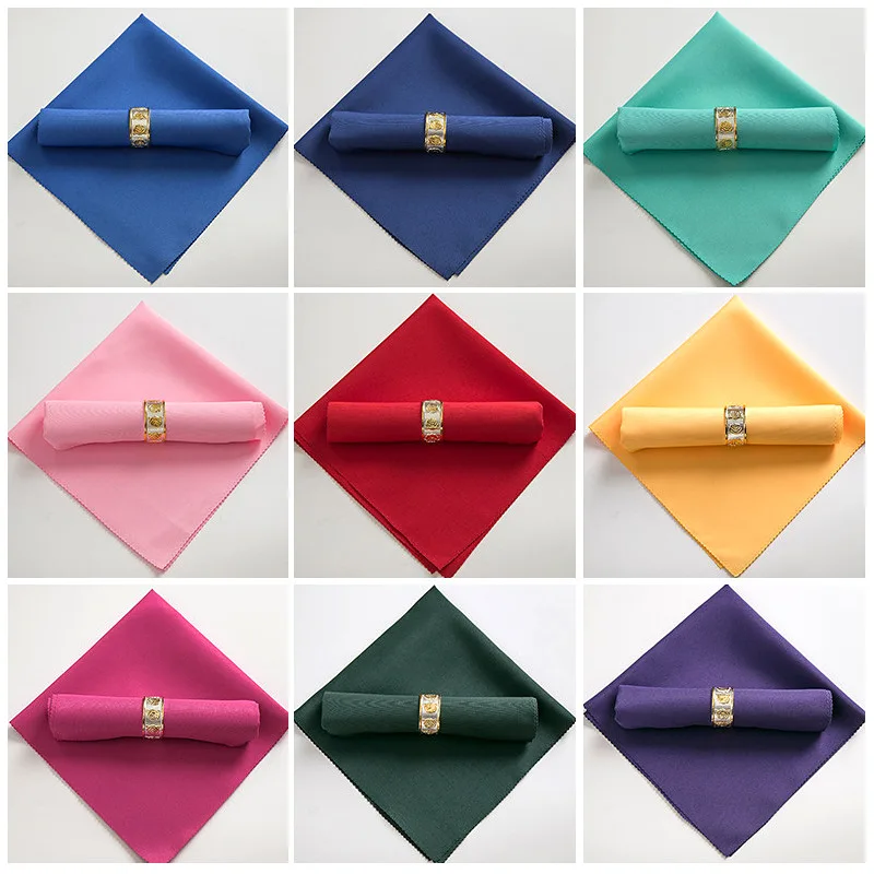 Multicolor Hotel Restaurant Reusable Table Washed Polyester Dinner Napkin For Wedding