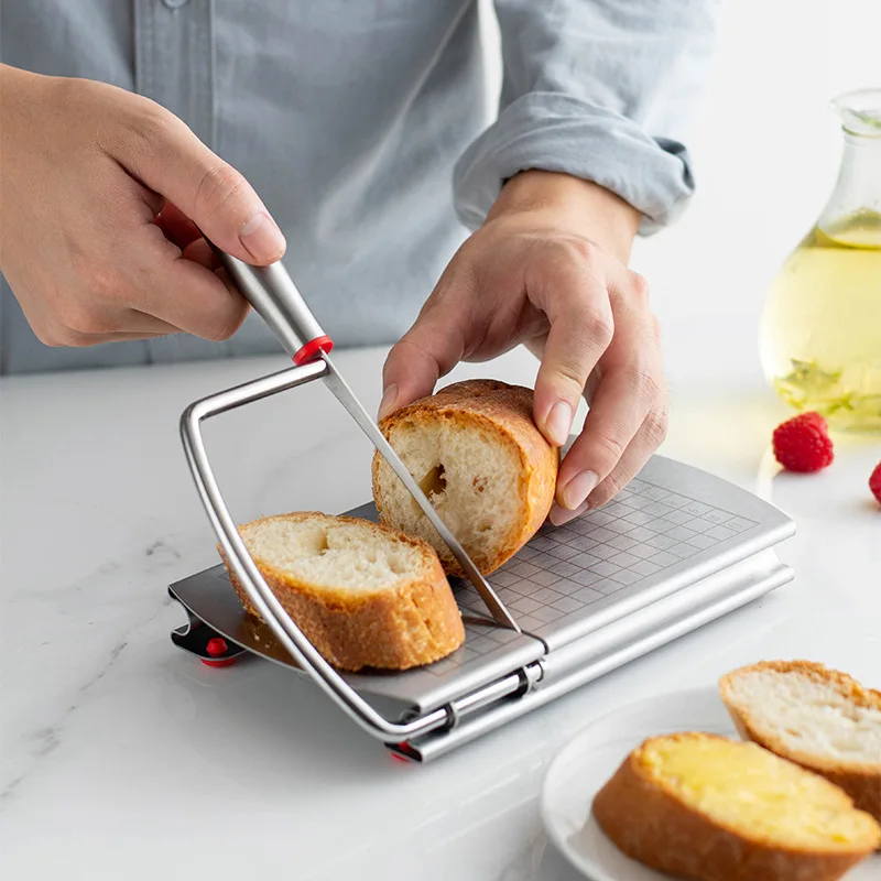 Stainless Steel Cheese Tools Cheese Slicer Wire Cutter Nonslip Scale Measuring Board for Cutting Cake Ham Butter