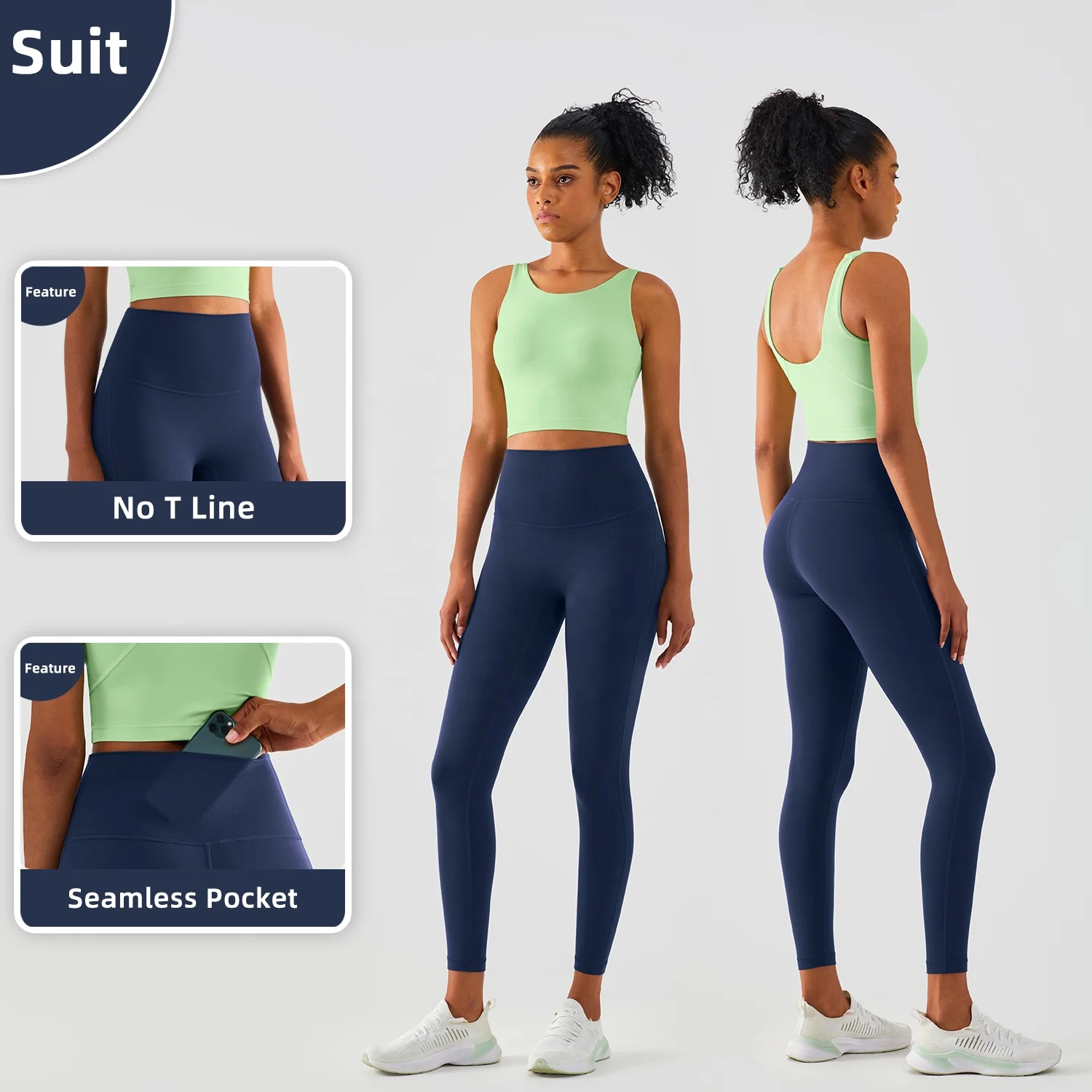 High Waist Sports Leggings Without T Line Oem Invisible Pockets Yoga Fitness Pants