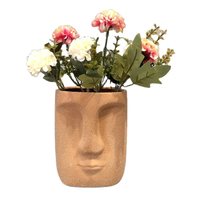 Human face flower pot ceramic flower plant pot for sale