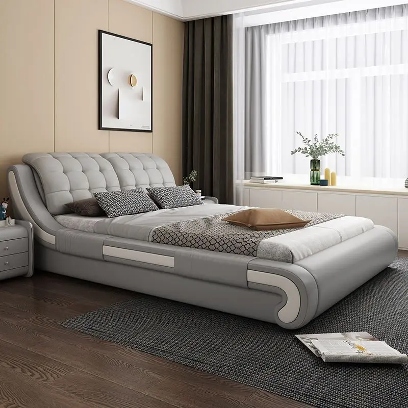 KEHUI Bedroom Bed Set Master Sheets Luxury King Large Room Furniture Wooden Light Full Minimalist Design 2024 Bedroom Bed
