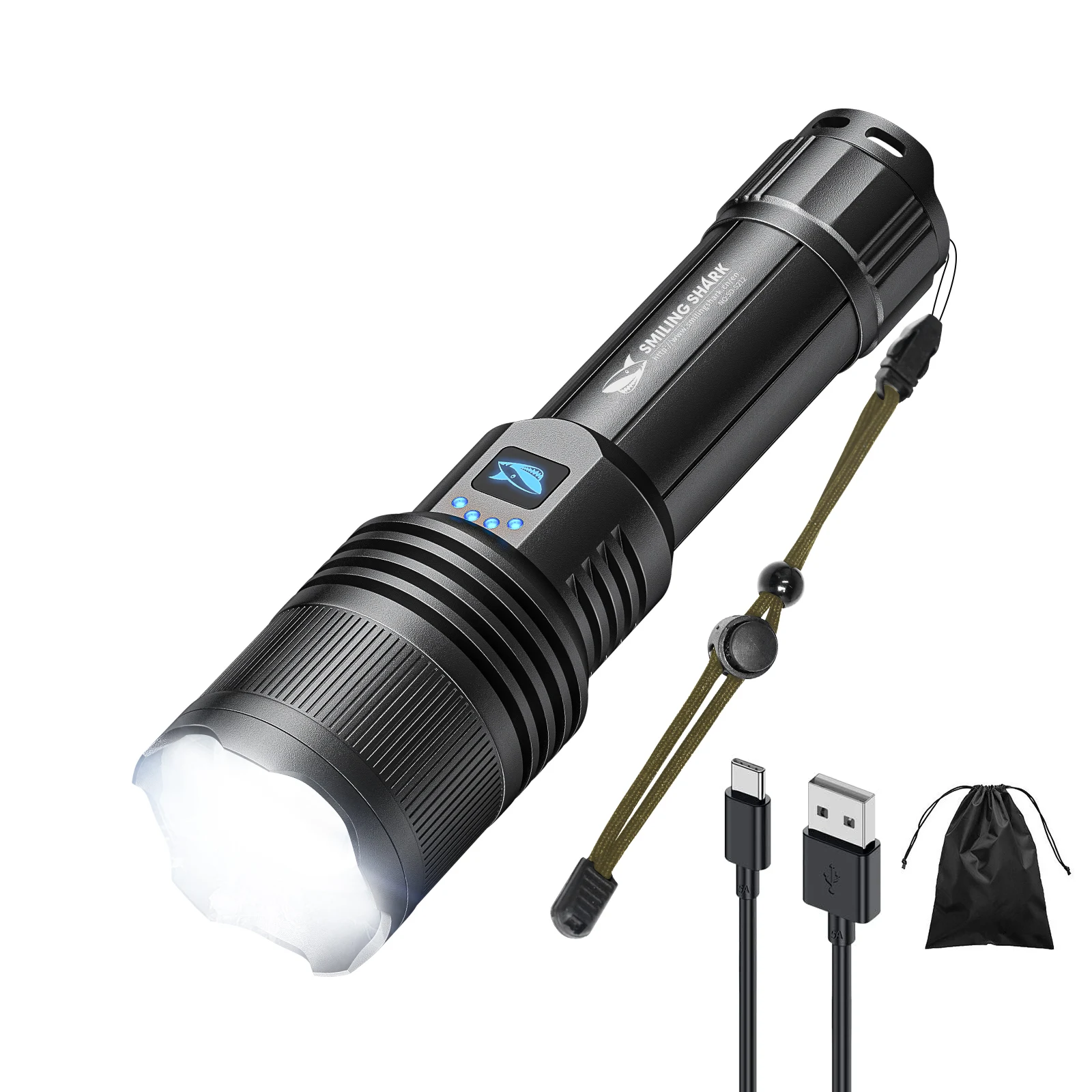 Custom White Power Brightest Laser Beam LED Ultra Long Range Flashlight AAA Lumen Tactics Spotlight