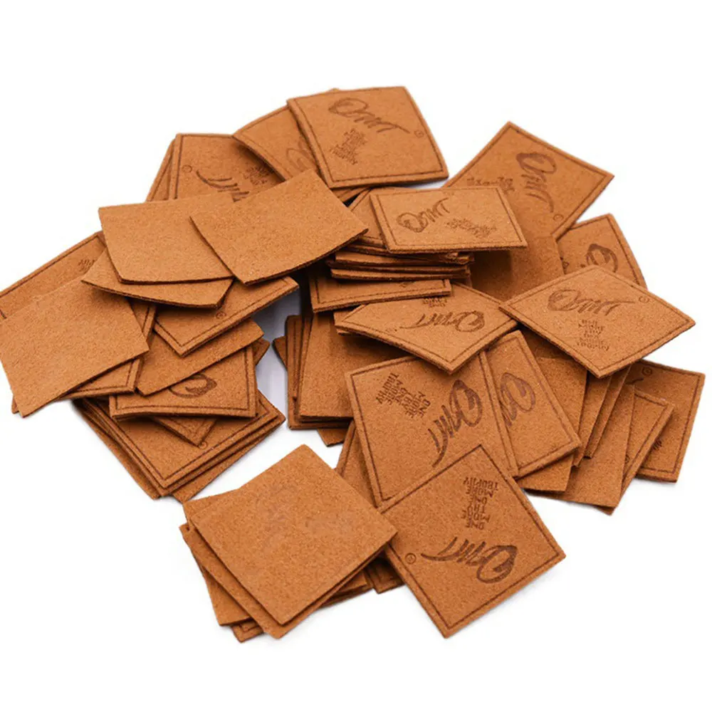 High Quality Garment Leather Patch Label Custom Logo Suede Soft Leather Patch Label Wholesale Cloth Luggage Leather Tag For Bag