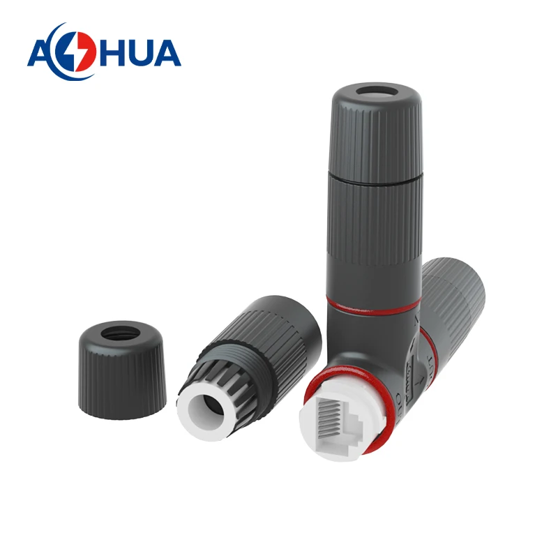 RJ45 Waterproof Connector Electrical T Connector Waterproof Cable Connector 3 Way Quick Lock Fast Connect