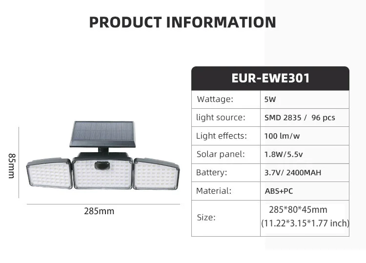 IP65 Certified Durable Outdoor Solar Wall Lights CB Certified LED Light Source for Enhanced Lighting