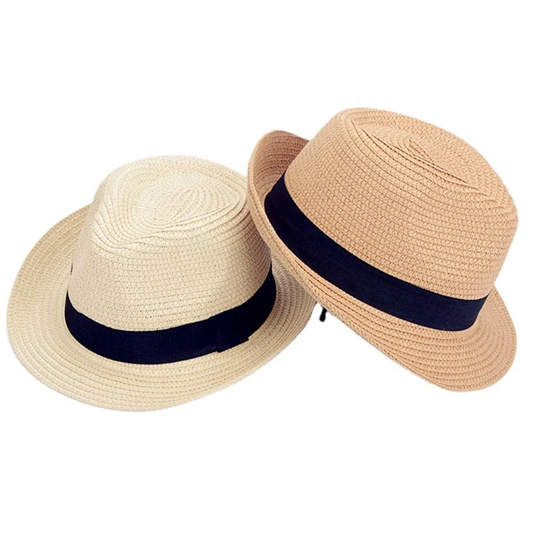 High Quality Men Women Summer Beach Wide Brim Sun Hats Custom Logo Embroidery Panama Straw Hat