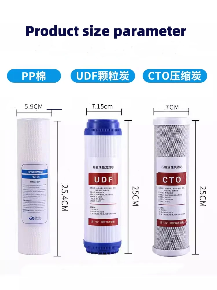 Standard 10 inch Water RO Filter Cartridge filter cartridge PP UDF GAC CTO Cartridge with Customized label